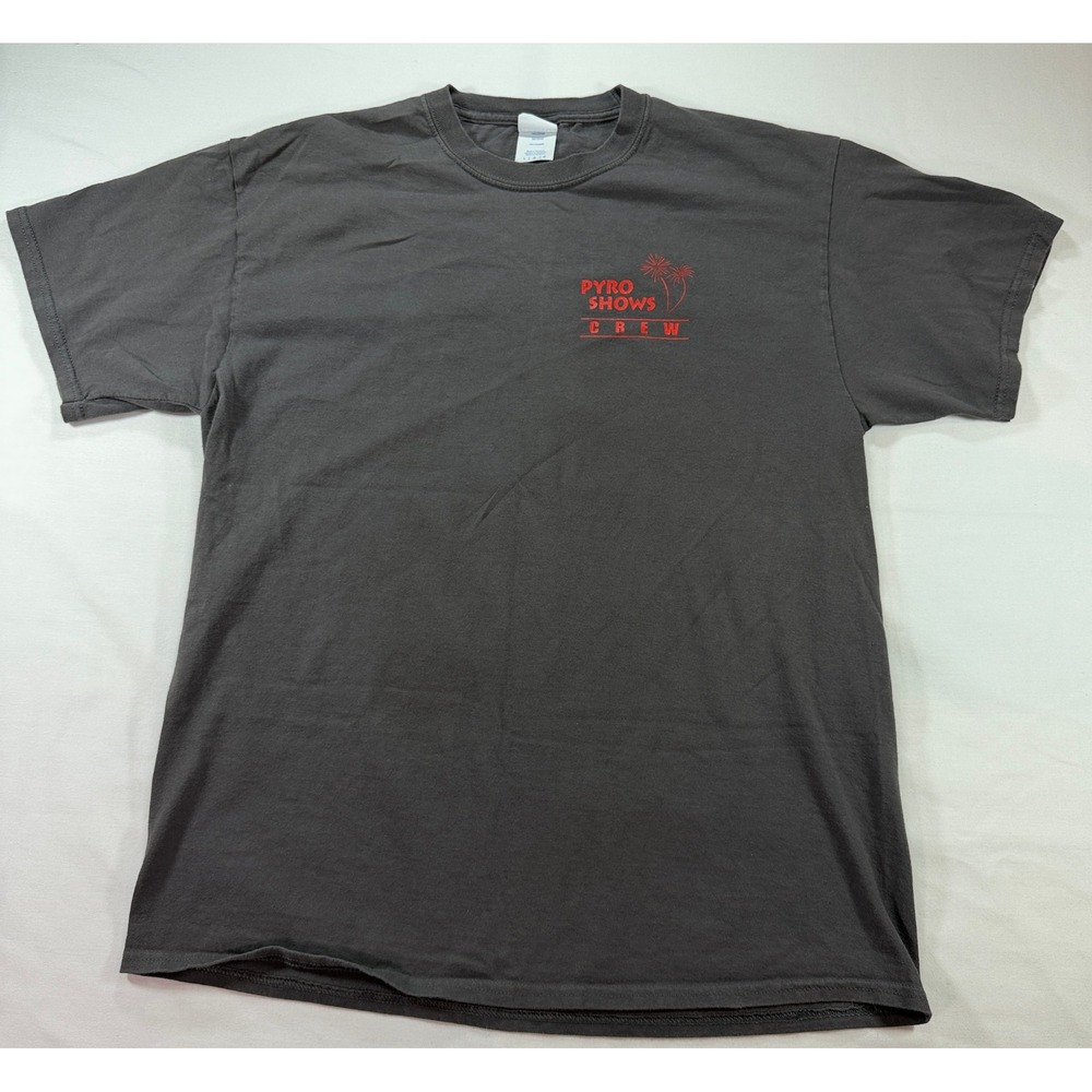 Mens Pyro Shows Crew Graphic‎ T-Shirt Black Red Size Large